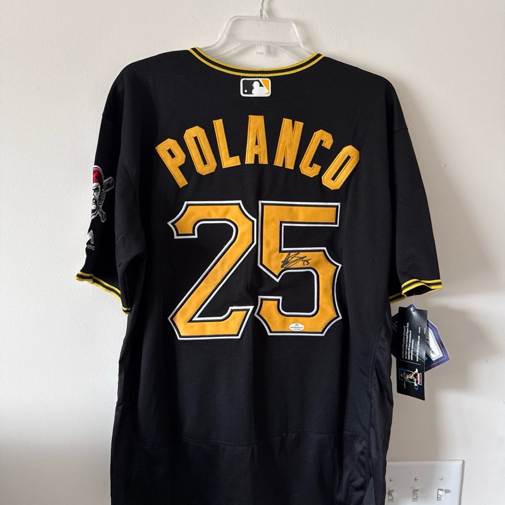 Gregory Polanco #25 Pittsburgh Pirates MLB Autographed Jersey COA Size 44 NWT - Picture 1 of 6